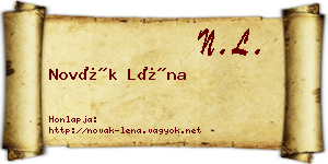 Novák Léna névjegykártya
